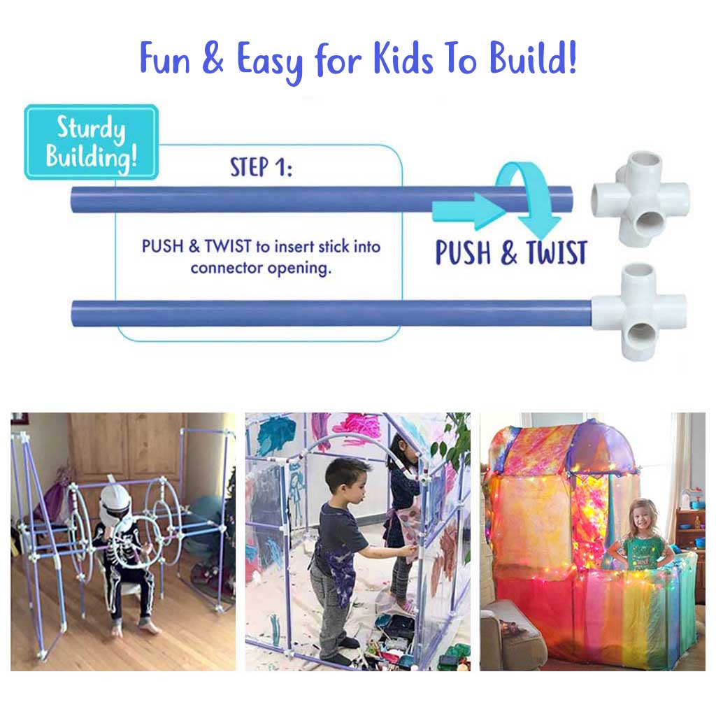 Fort Magic Fort Building & Construction Toy Kit For Kids | Fort Magic