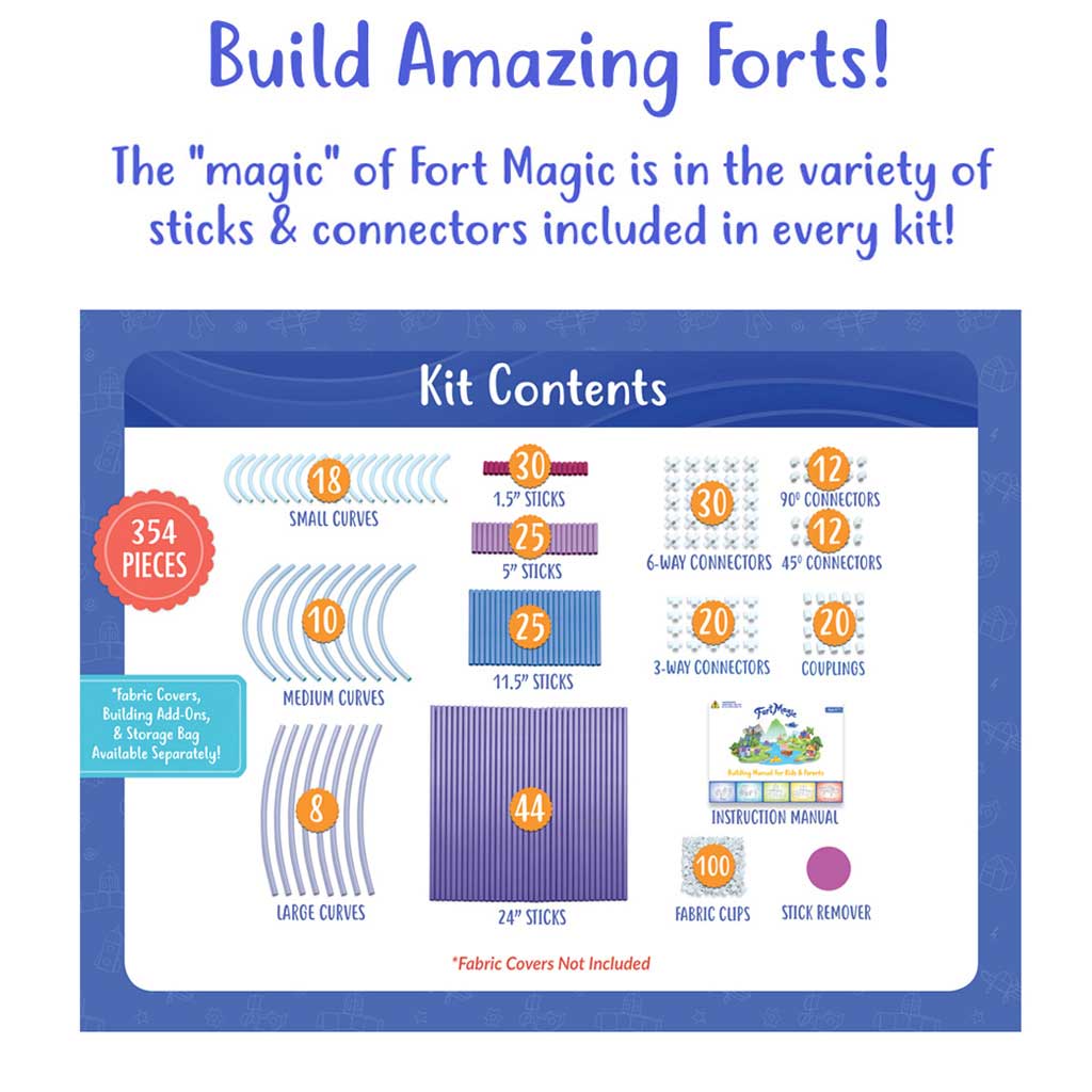 Fort Magic Fort Building & Construction Toy Kit For Kids | Fort Magic