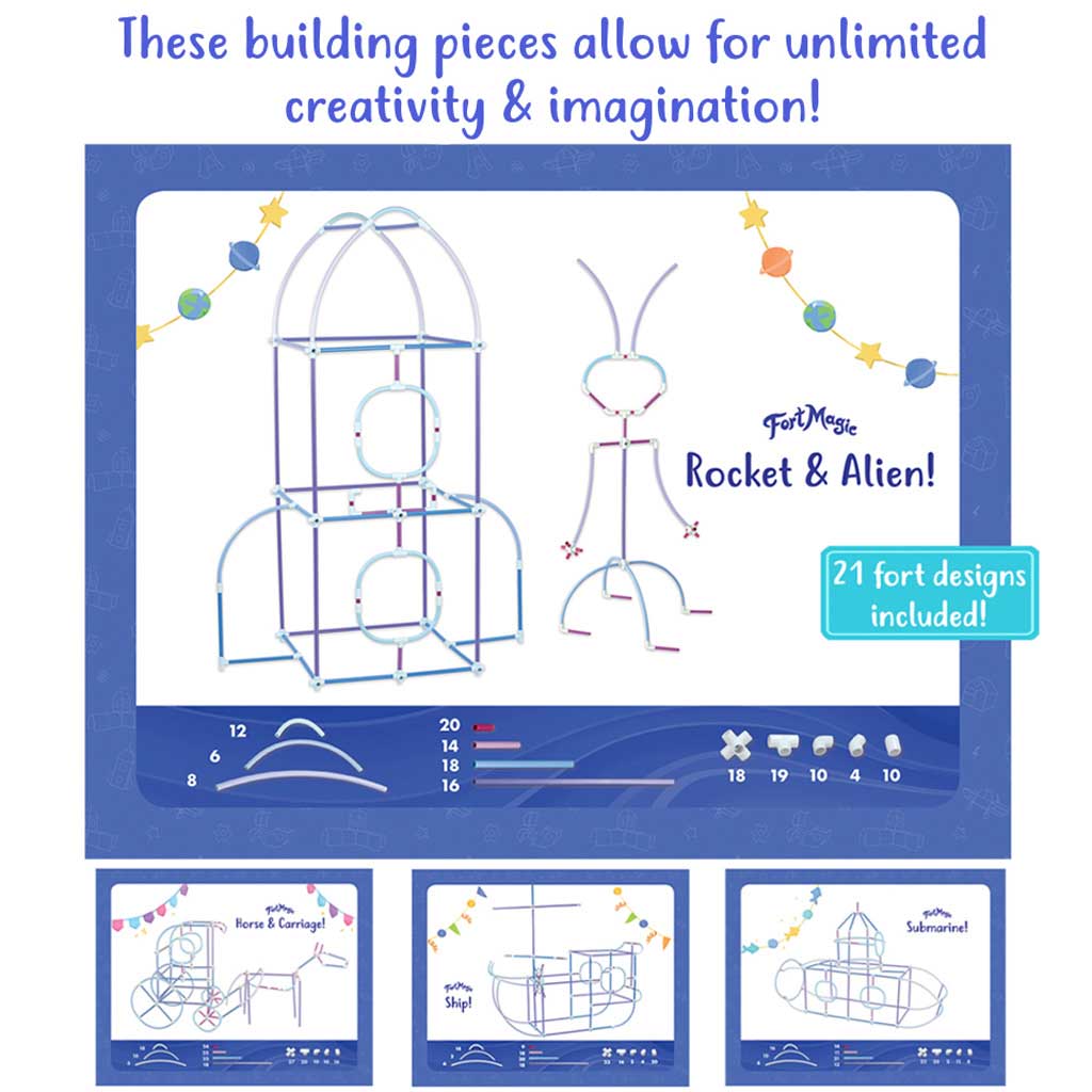 Fort Magic Fort Building & Construction Toy Kit For Kids | Fort Magic